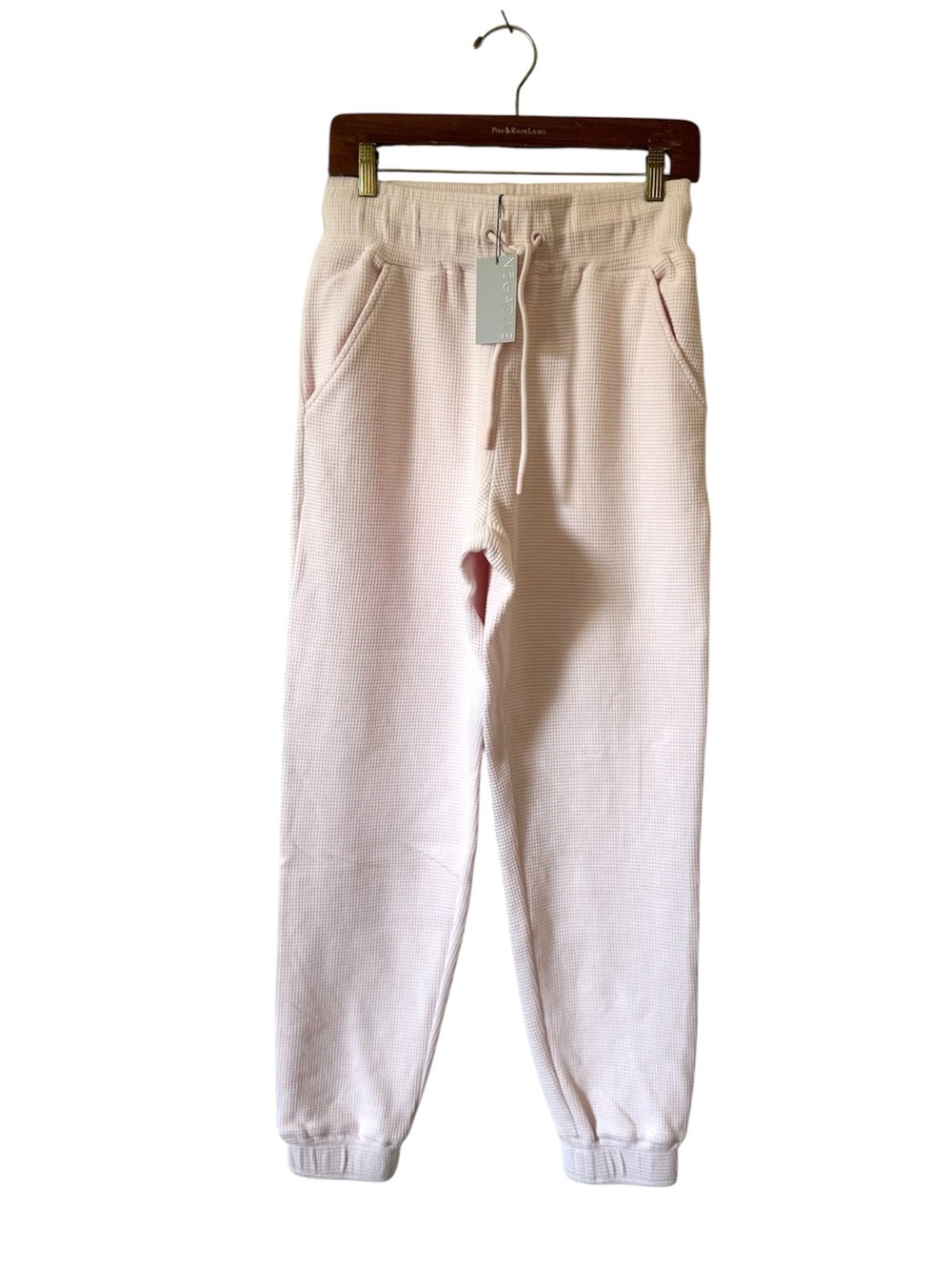 Negative Underwear Waffle Knit Jogger Pants Pastel Puff Pink Womens Medium NWT - Picture 3 of 10